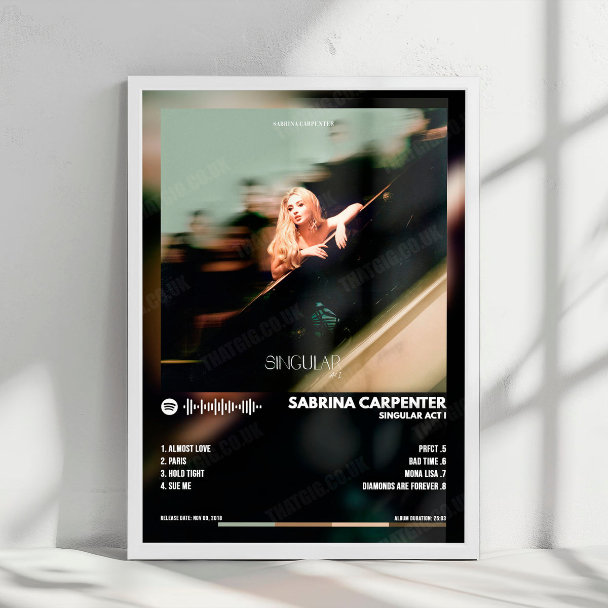 Sabrina Carpenter "Singular Act I" Album Cover Poster - with Complete Tracklist