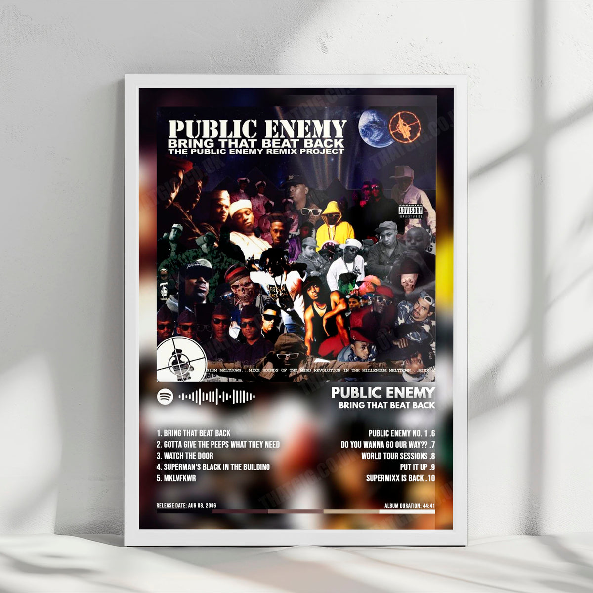 Public Enemy "Bring That Beat Back" Album Cover Poster - with Complete Tracklist