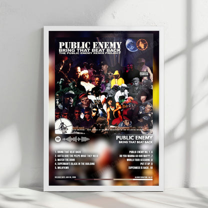 Public Enemy "Bring That Beat Back" Album Cover Poster - with Complete Tracklist
