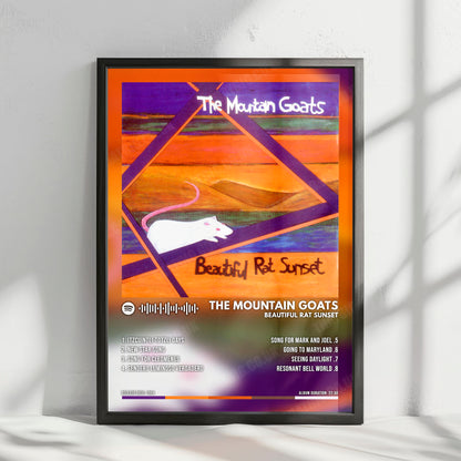 Mountain Goats "Beautiful Rat Sunset" Album Cover Poster - with Complete Tracklist
