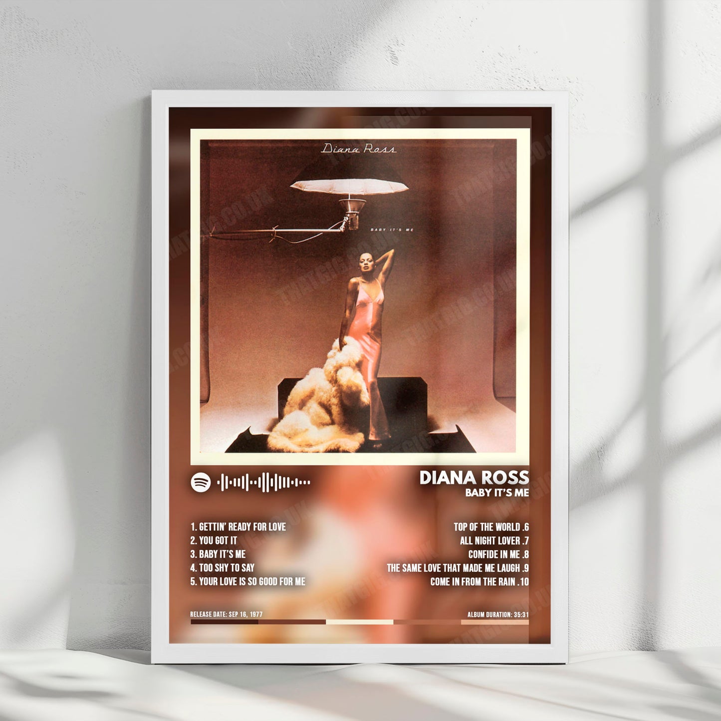 Diana Ross "Baby It's Me" Album Cover Poster - with Complete Tracklist