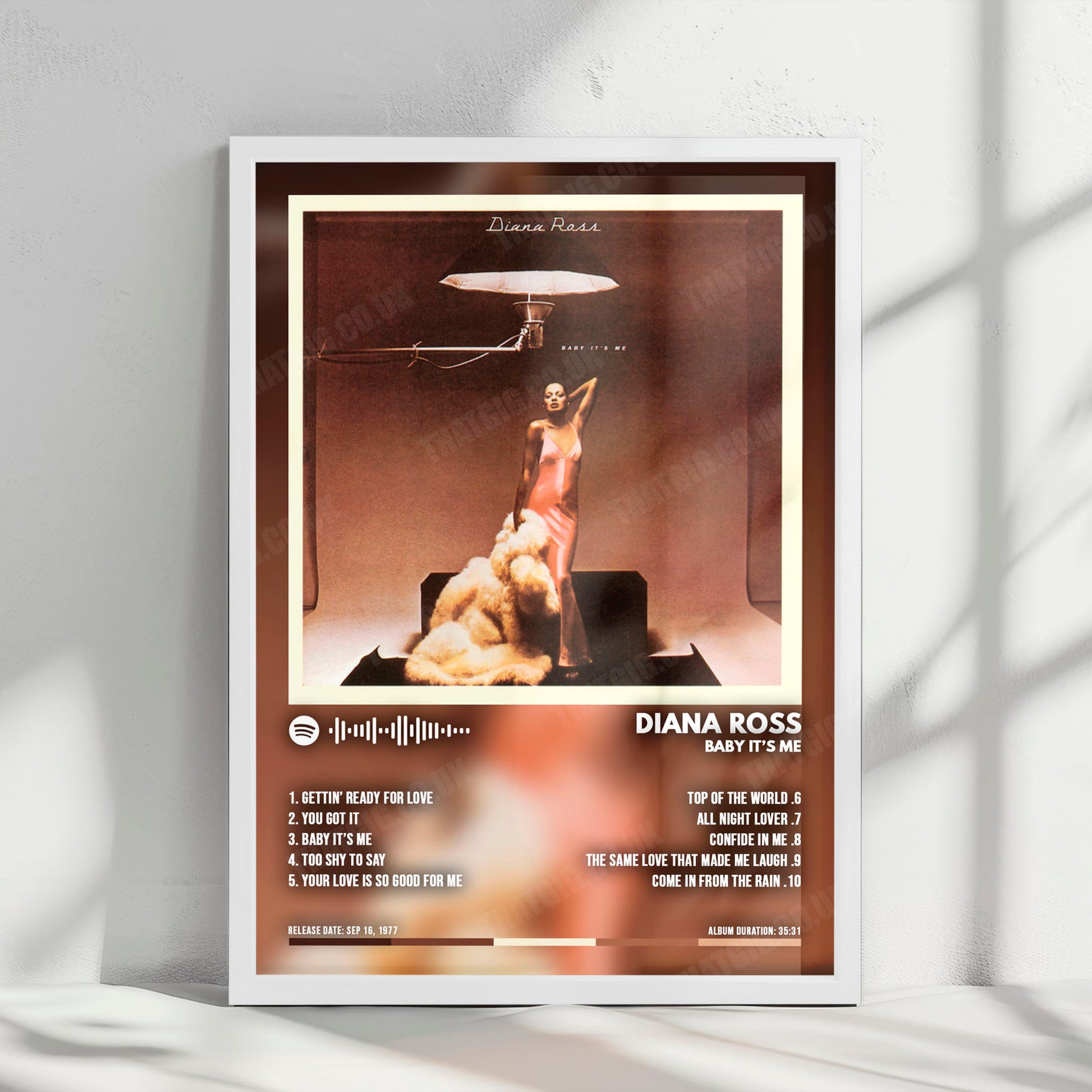 Diana Ross "Baby It's Me" Album Cover Poster - with Complete Tracklist