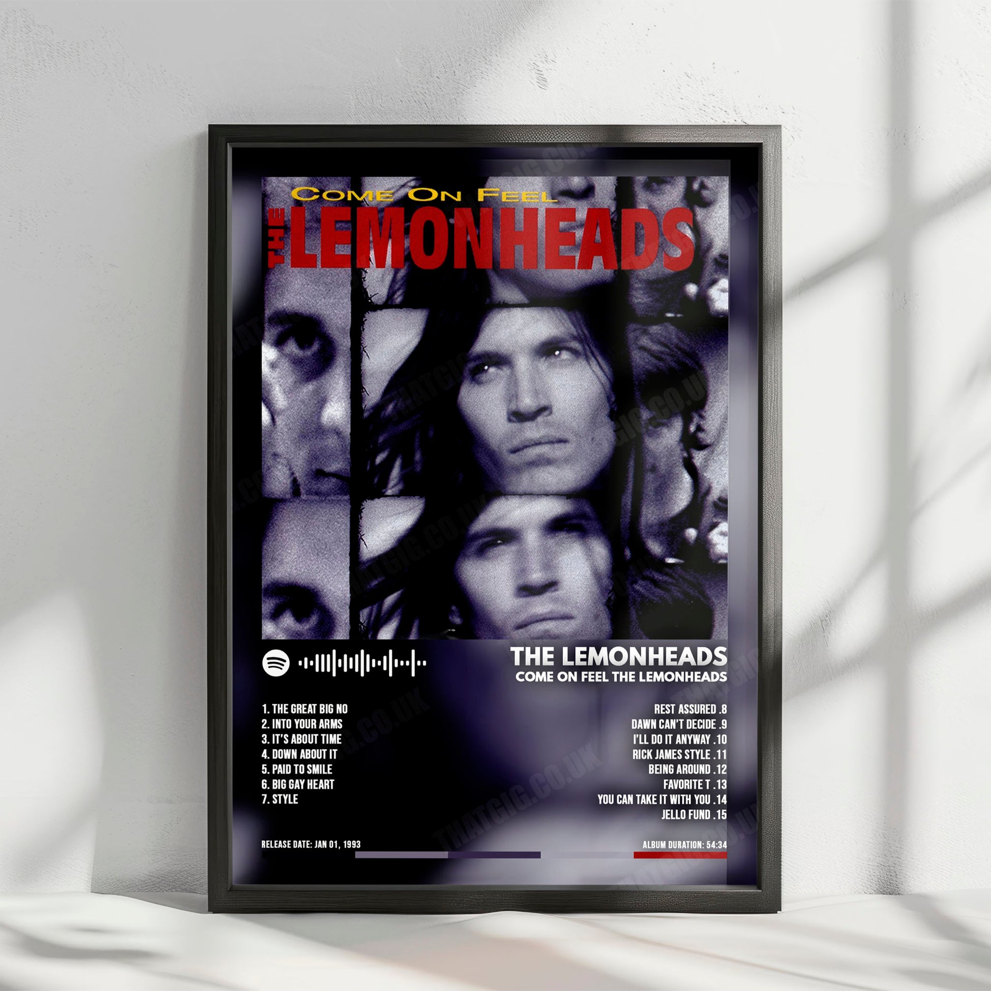 The Lemonheads "Come on Feel The Lemonheads" Album Cover Poster - with Complete Tracklist