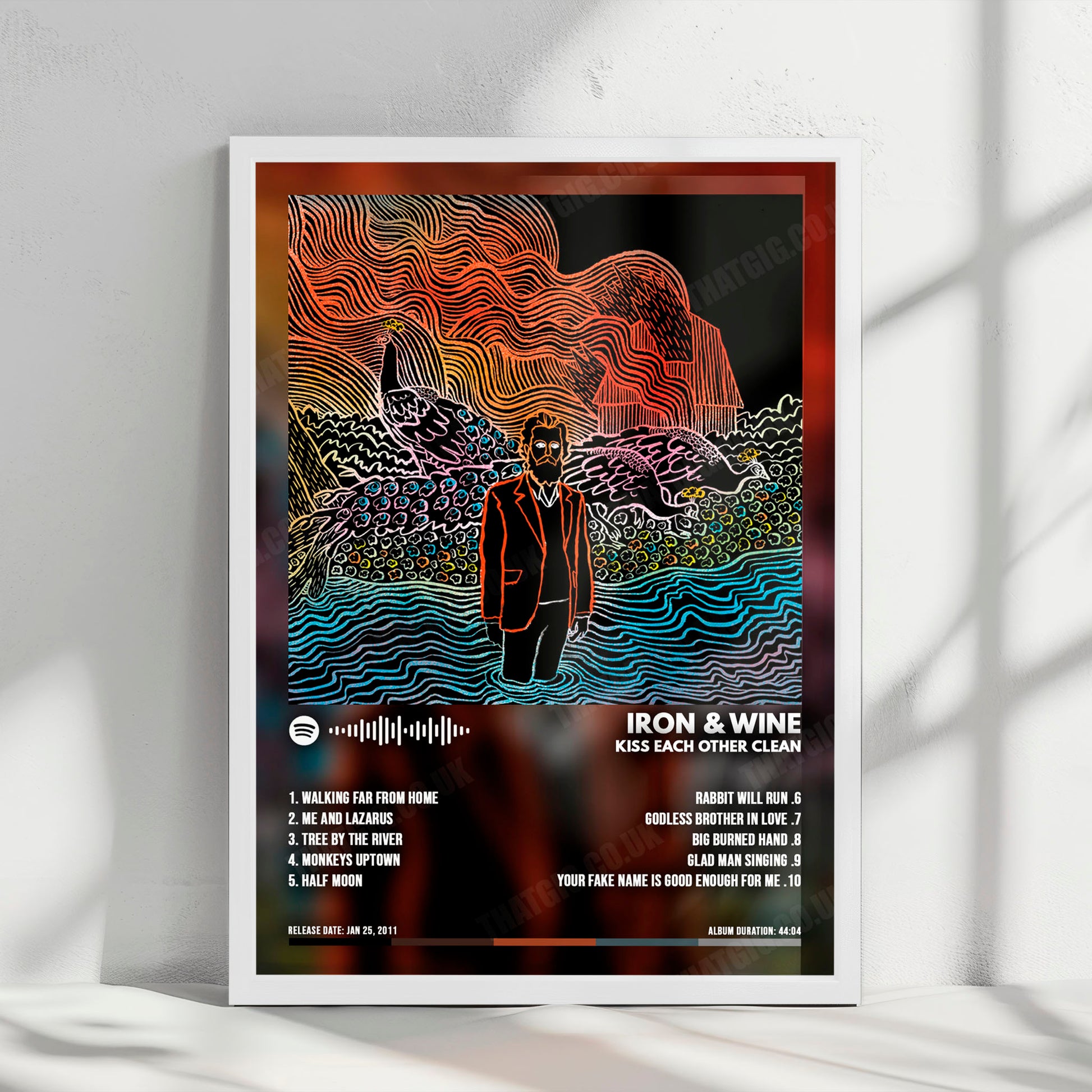 Iron & Wine "Kiss Each Other Clean" Album Cover Poster - with Complete Tracklist