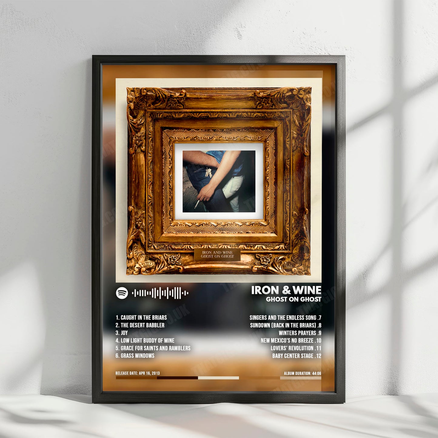 Iron & Wine "Ghost on Ghost" Album Cover Poster - with Complete Tracklist