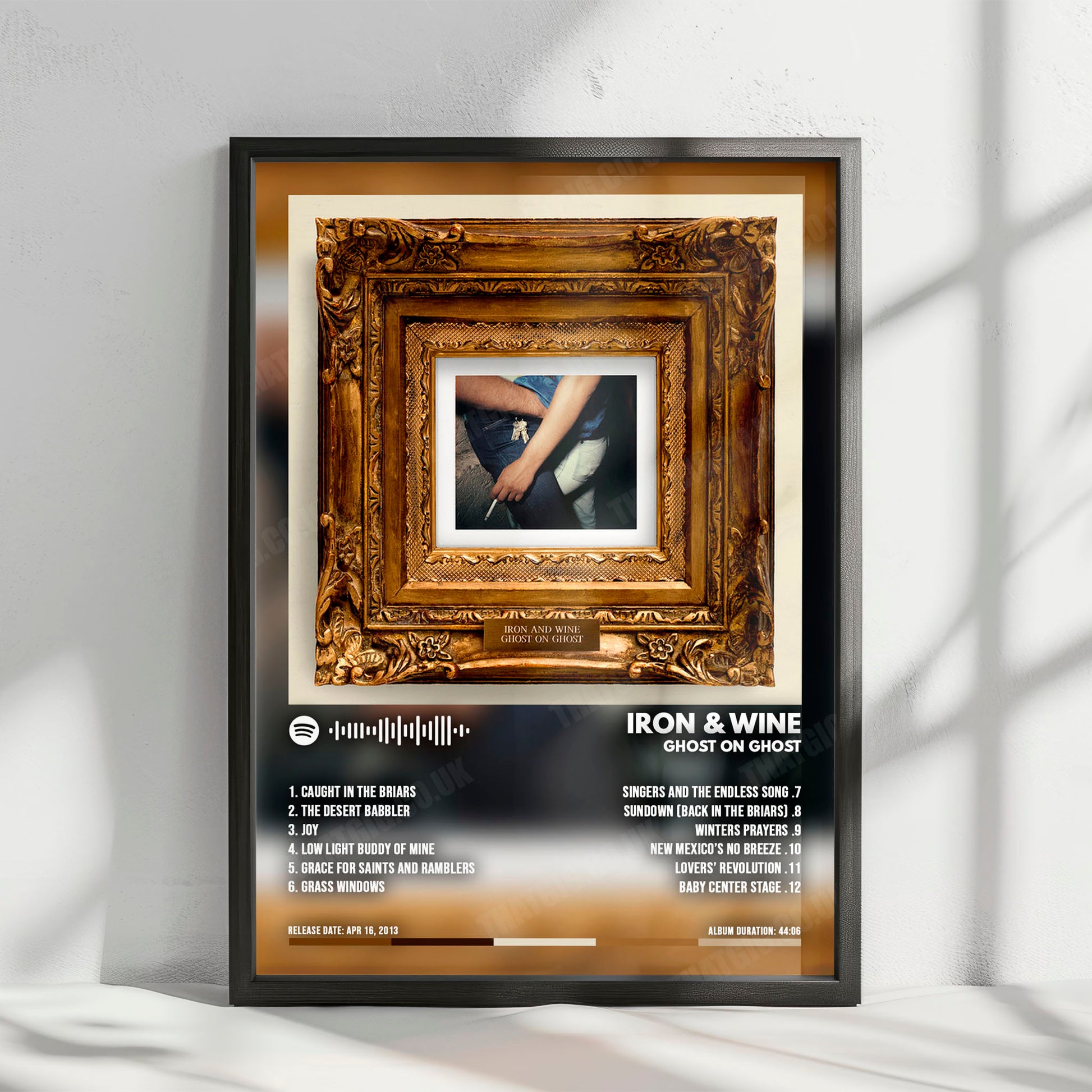 Iron & Wine "Ghost on Ghost" Album Cover Poster - with Complete Tracklist