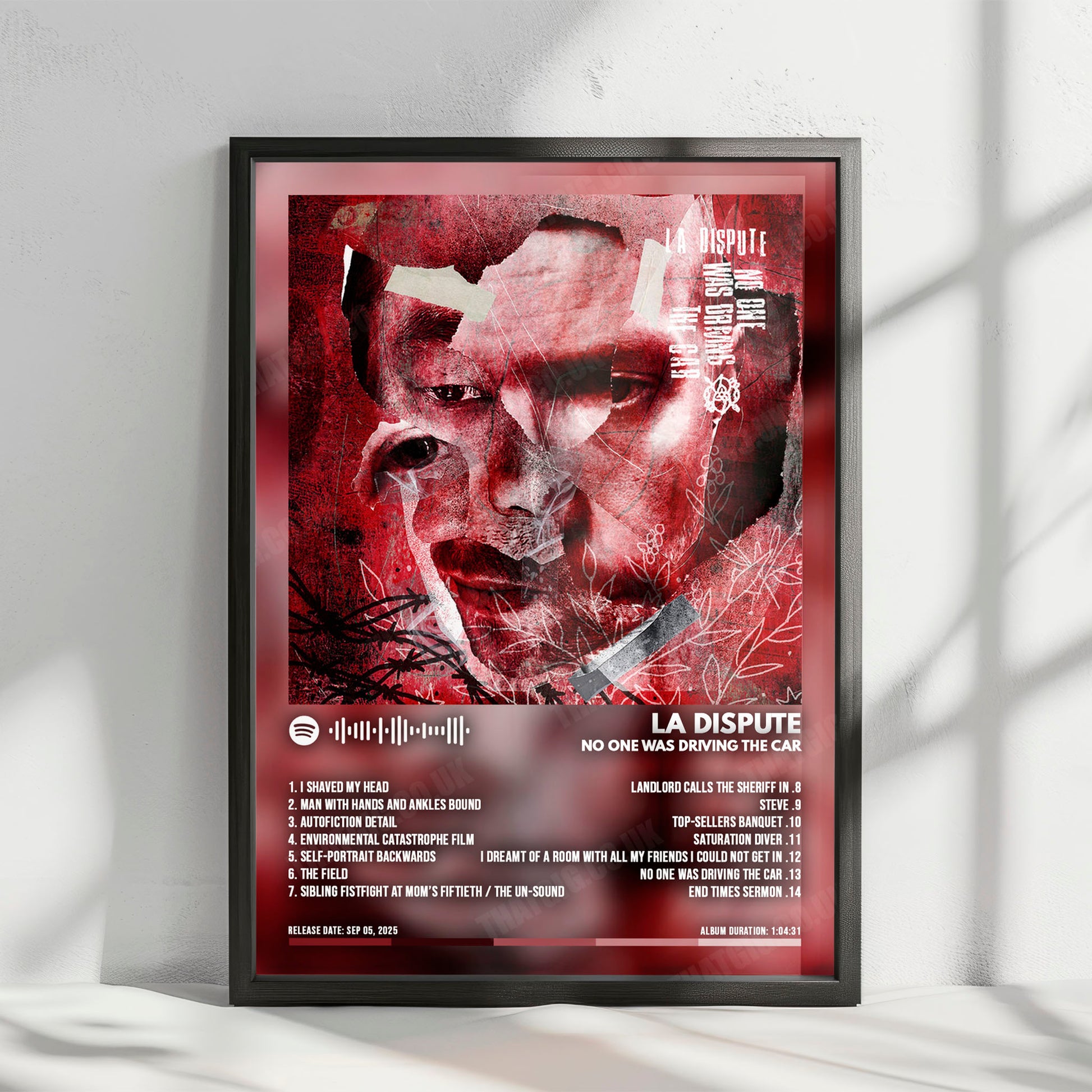 La Dispute "No One Was Driving The Car" Album Cover Poster - with Complete Tracklist