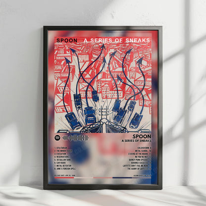 Spoon "A Series of Sneaks" Album Cover Poster - with Complete Tracklist