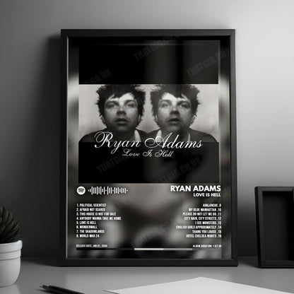 Ryan Adams "Love Is Hell" Album Cover Poster - with Complete Tracklist
