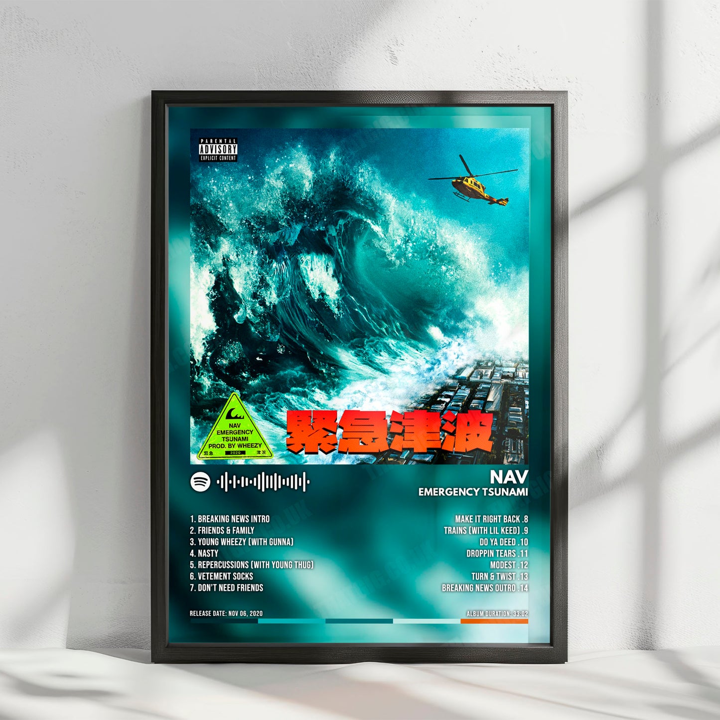 NAV "Emergency Tsunami" Album Cover Poster - with Complete Tracklist