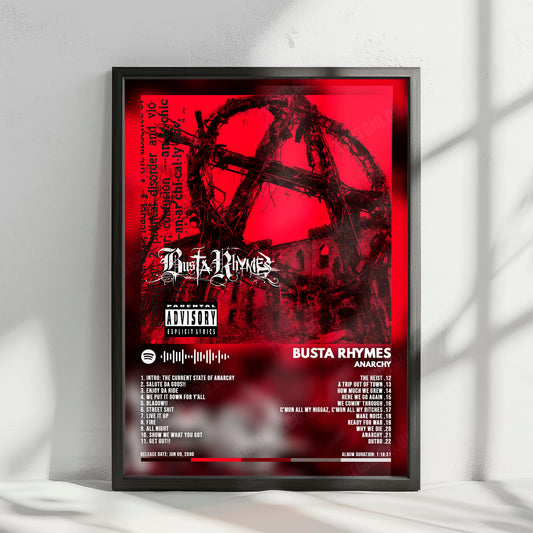 Busta Rhymes "Anarchy" Album Cover Poster - with Complete Tracklist