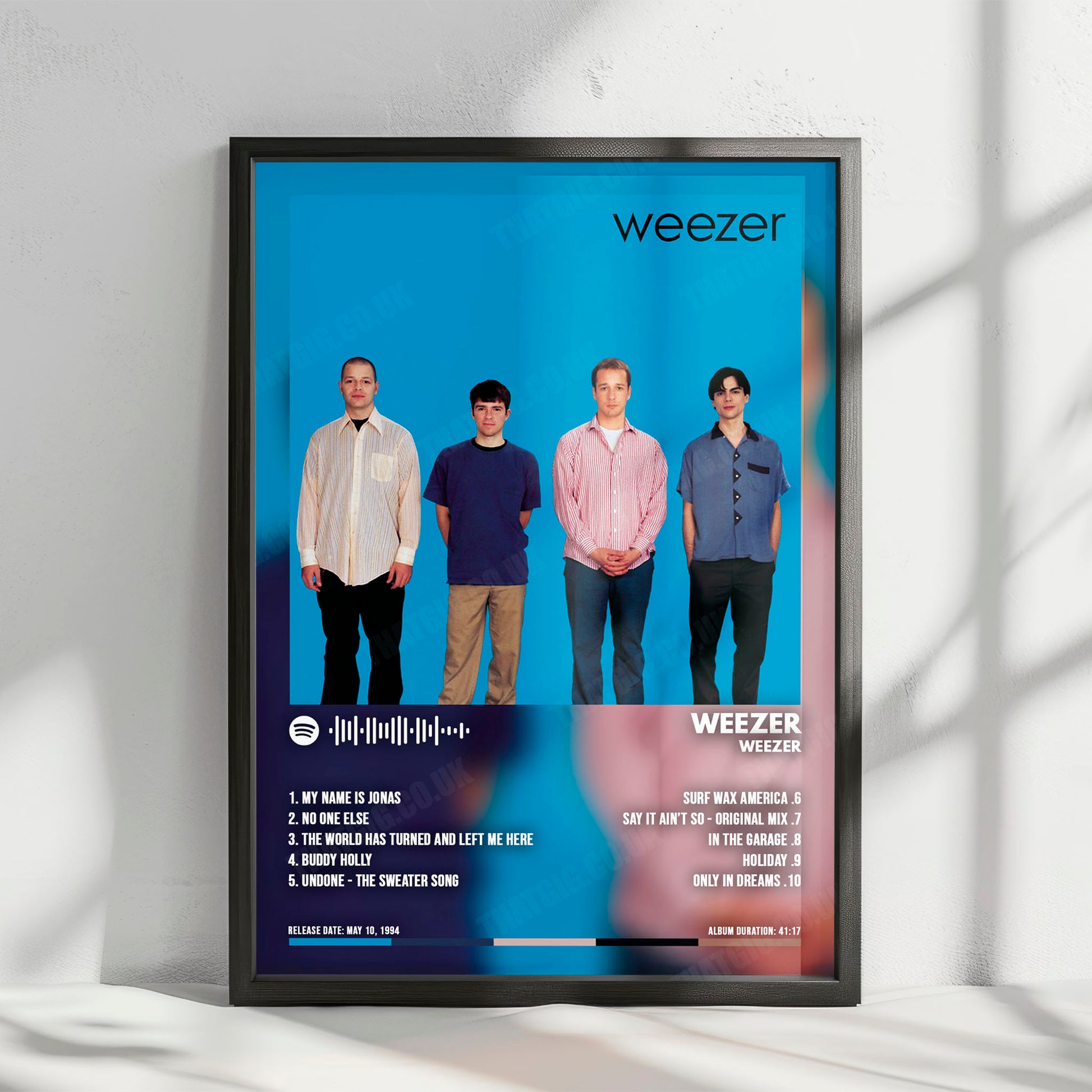 Weezer "Weezer (Blue Album)" Album Cover Poster - with Complete Tracklist