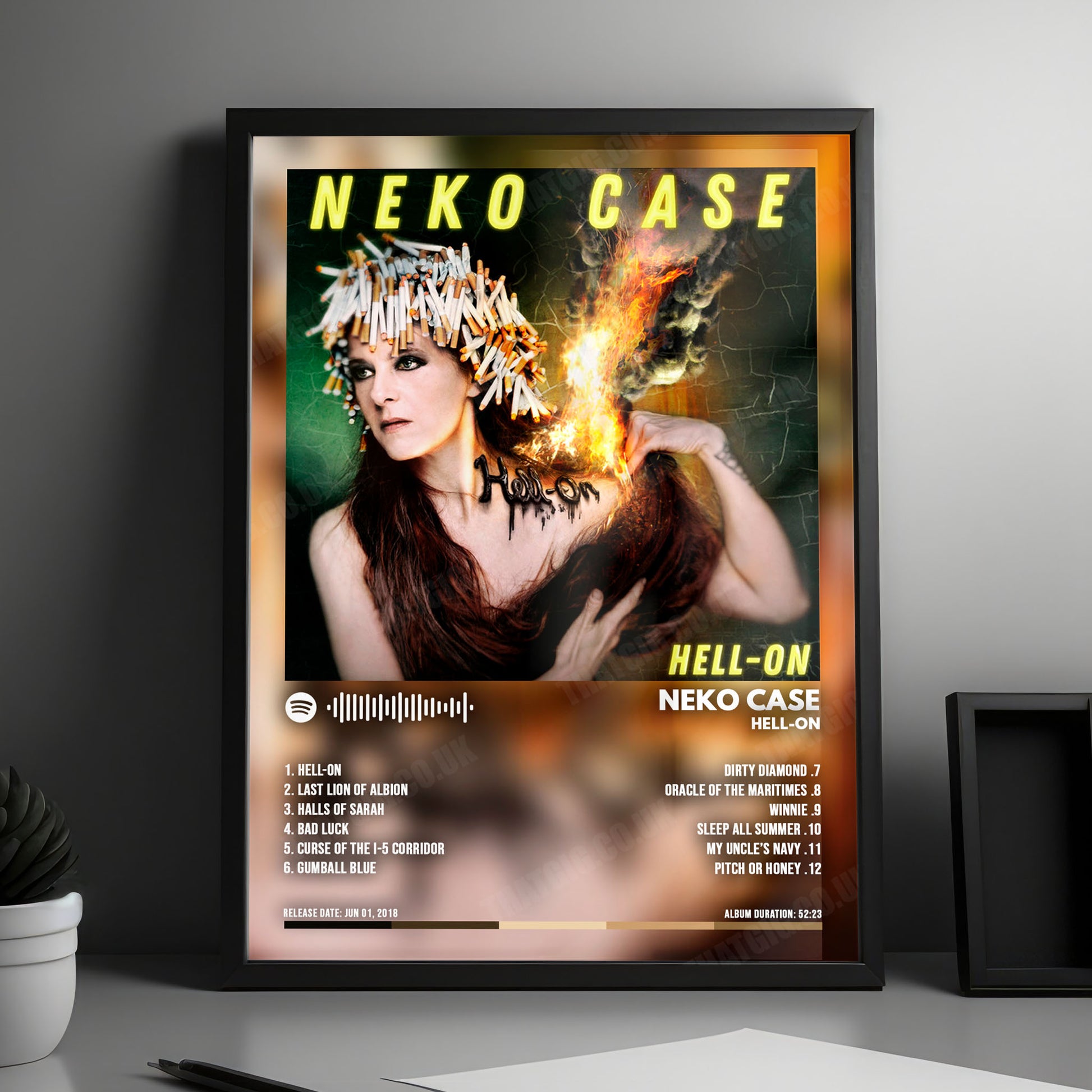 Neko Case "Hell-On" Album Cover Poster - with Complete Tracklist