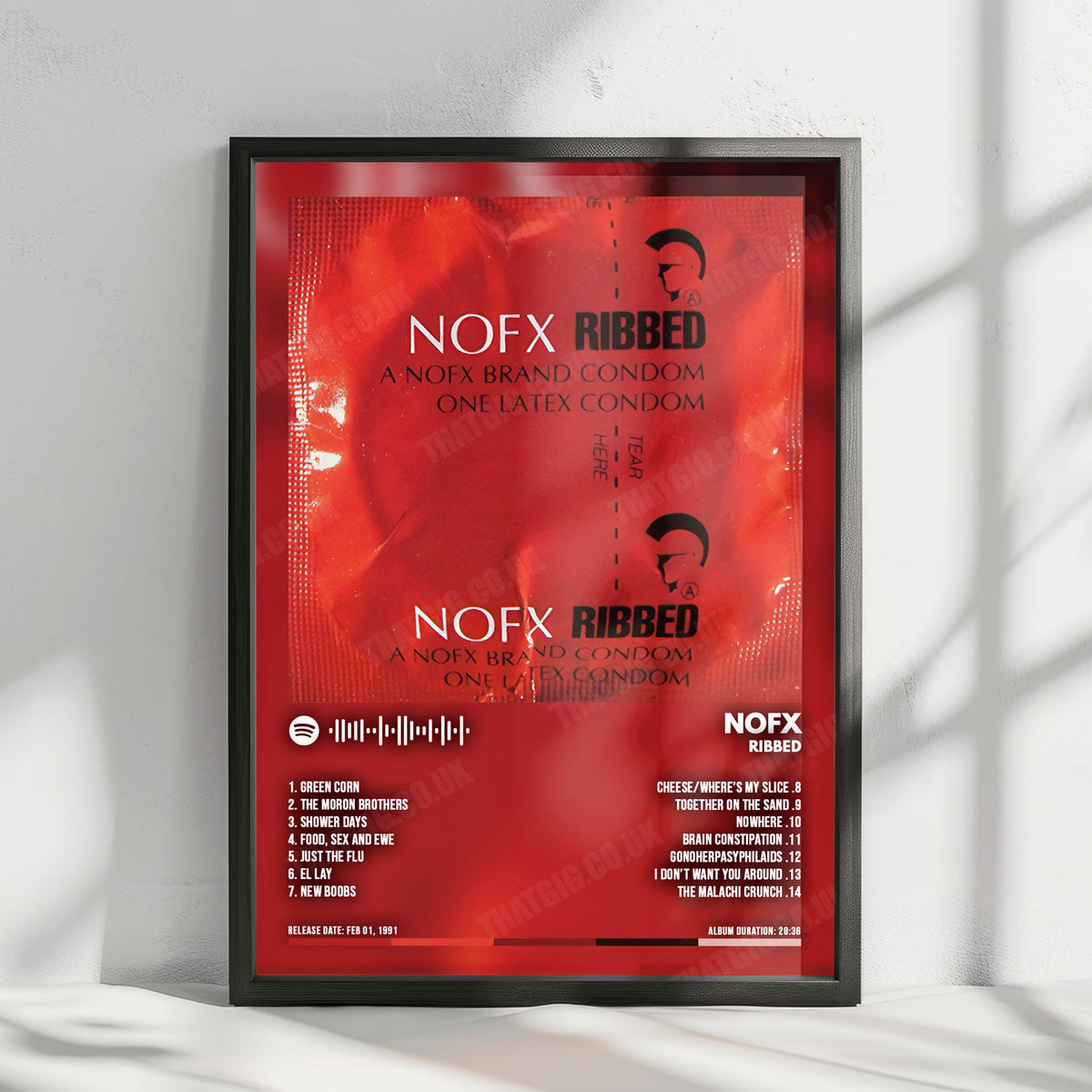 NOFX "Ribbed" Album Cover Poster - with Complete Tracklist