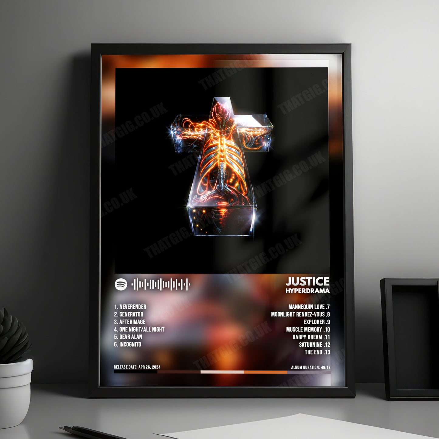 Justice "Hyperdrama" Album Cover Poster - with Complete Tracklist