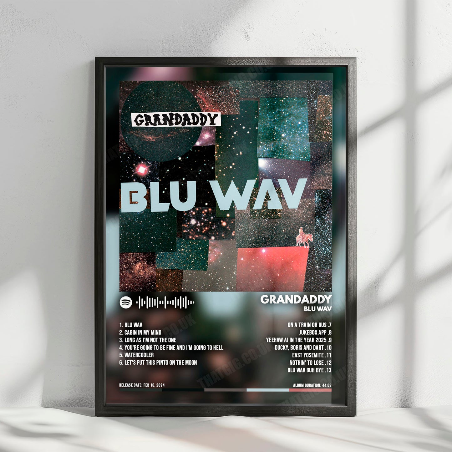 Grandaddy "Blu Wav" Album Cover Poster - with Complete Tracklist