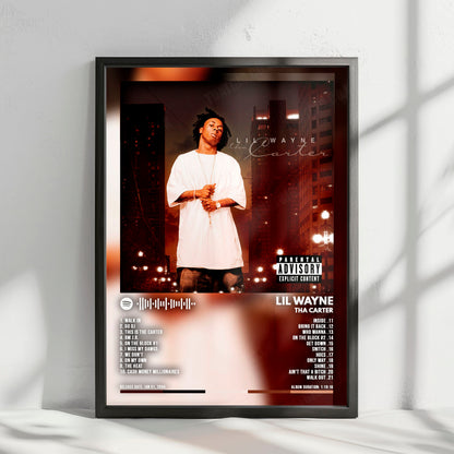 Lil Wayne "Tha Carter" Album Cover Poster - with Complete Tracklist