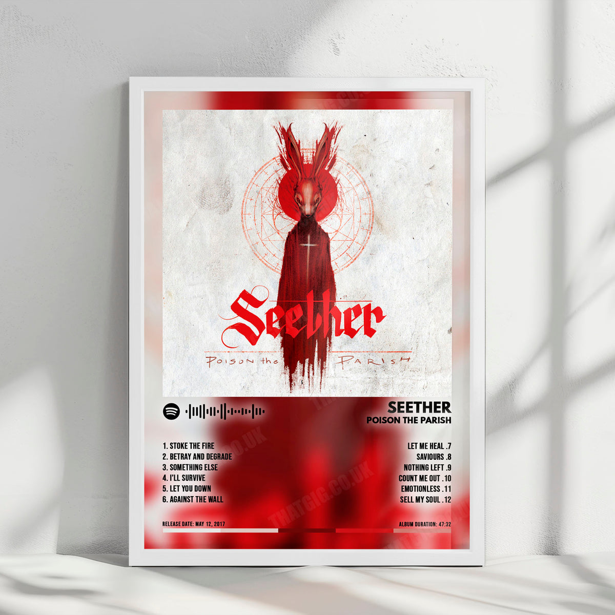 Seether "Poison The Parish" Album Cover Poster - with Complete Tracklist