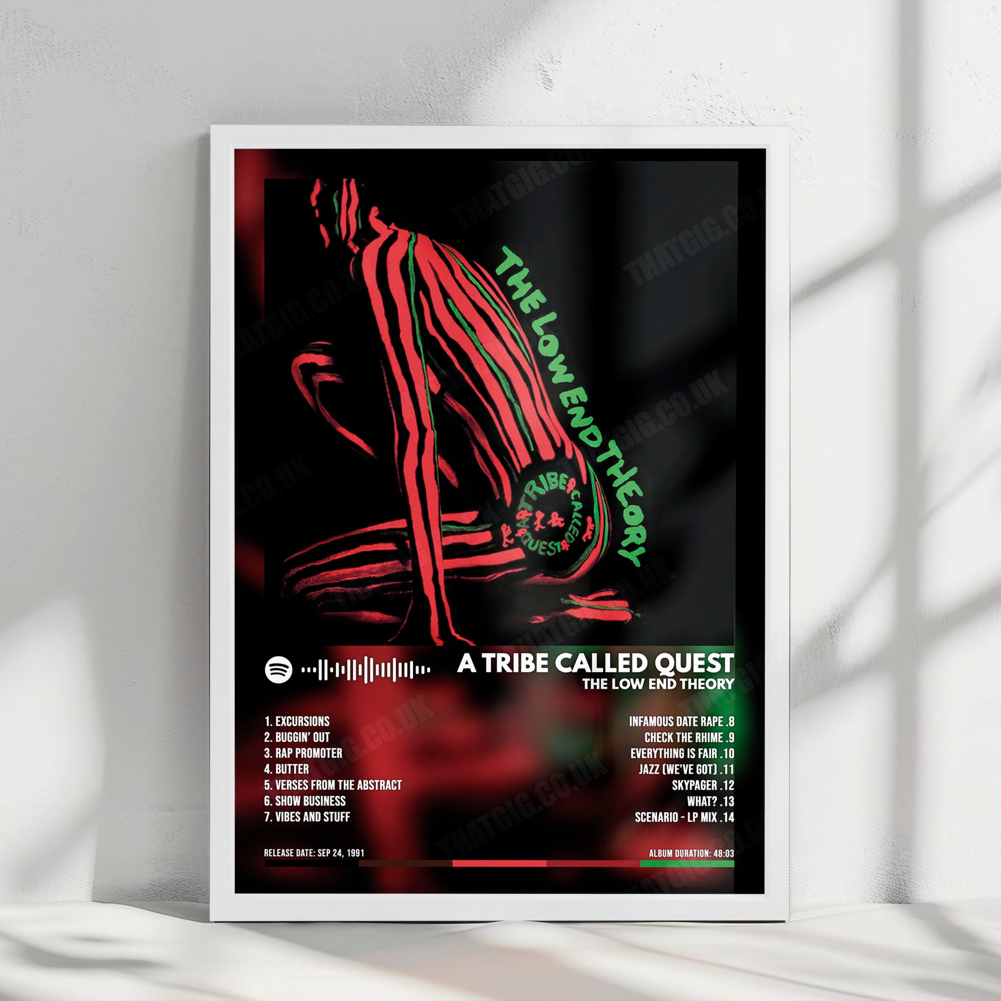 A Tribe Called Quest "The Low End Theory" Album Cover Poster - with Complete Tracklist