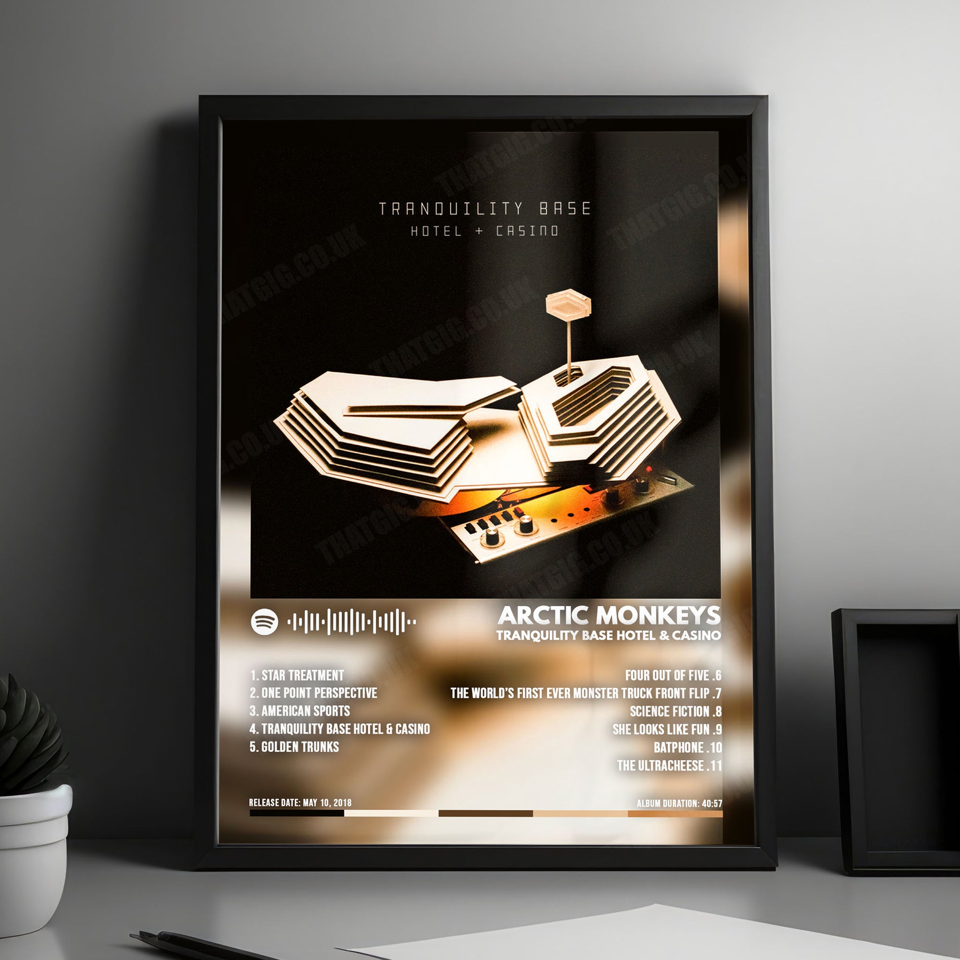 Arctic Monkeys "Tranquility Base Hotel & Casino" Album Cover Poster - with Complete Tracklist