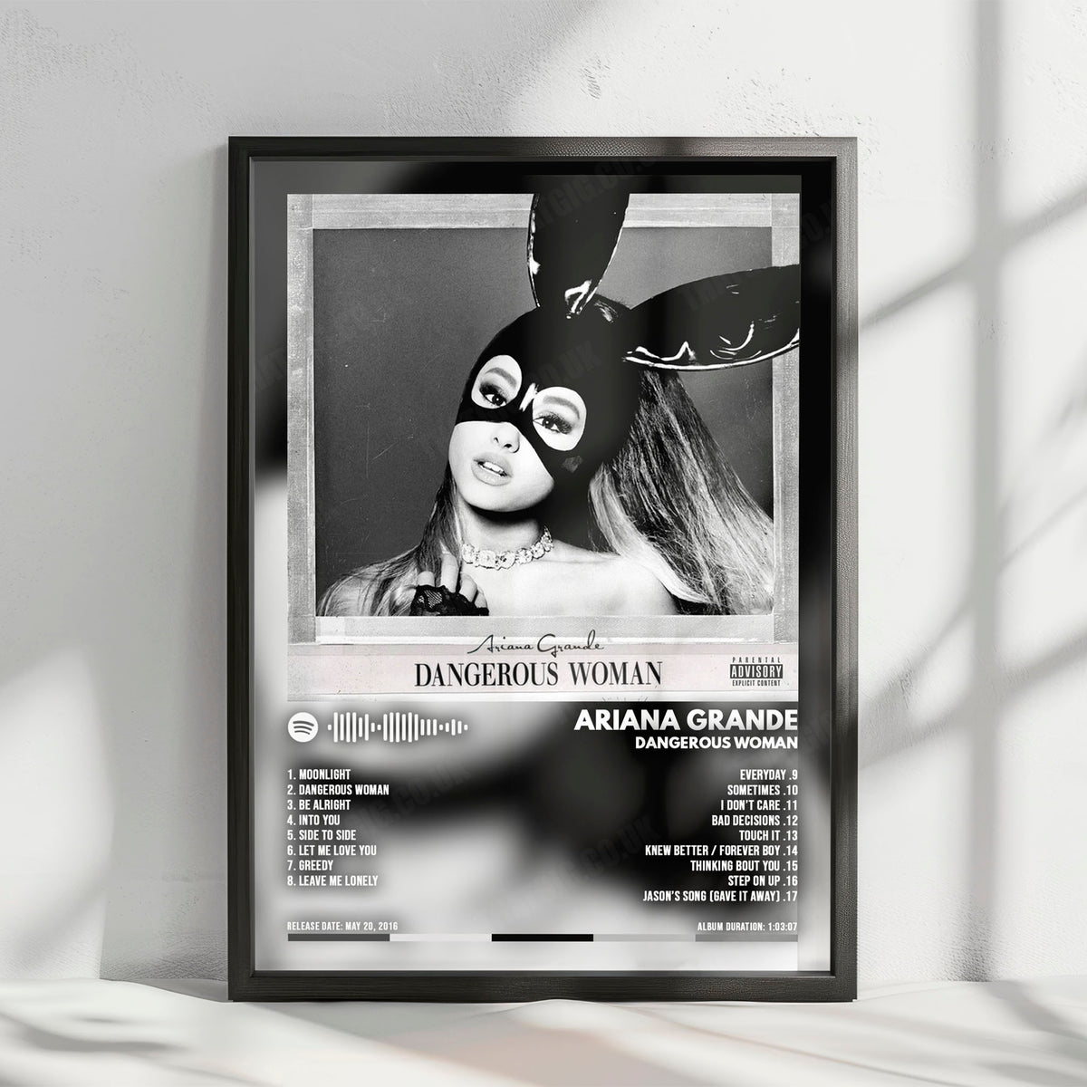 Ariana Grande "Dangerous Woman" Album Cover Poster - with Complete Tracklist