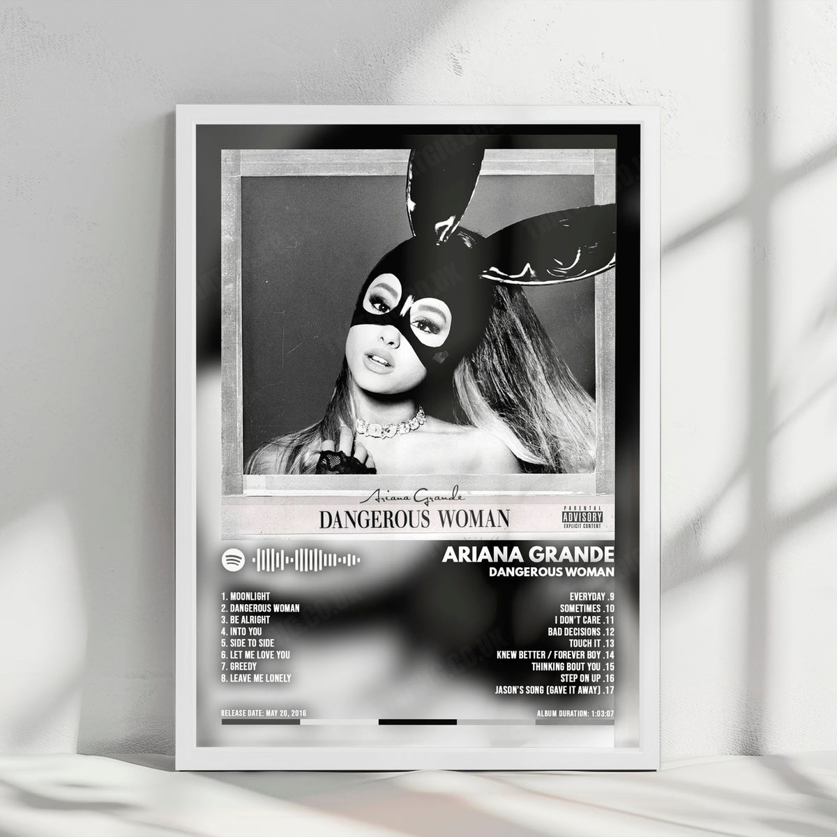 Ariana Grande "Dangerous Woman" Album Cover Poster - with Complete Tracklist