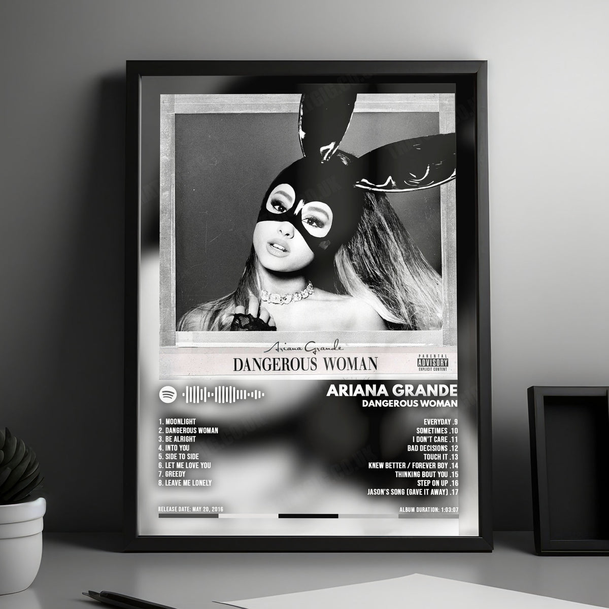 Ariana Grande "Dangerous Woman" Album Cover Poster - with Complete Tracklist