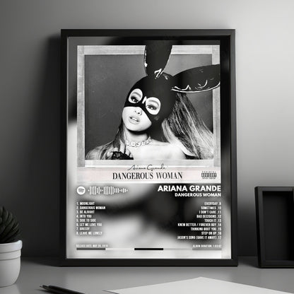 Ariana Grande "Dangerous Woman" Album Cover Poster - with Complete Tracklist