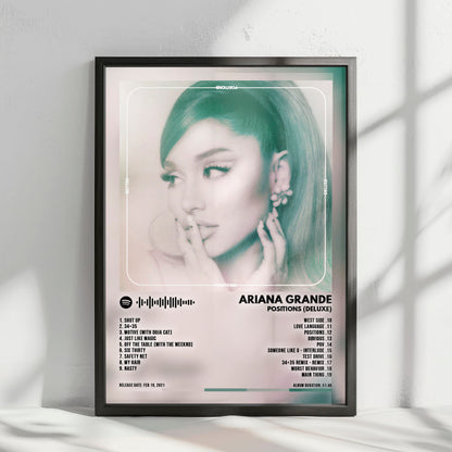 Ariana Grande "Positions (Deluxe)" Album Cover Poster - with Complete Tracklist