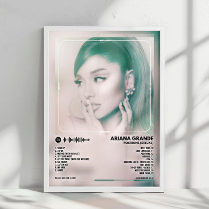 Ariana Grande "Positions (Deluxe)" Album Cover Poster - with Complete Tracklist