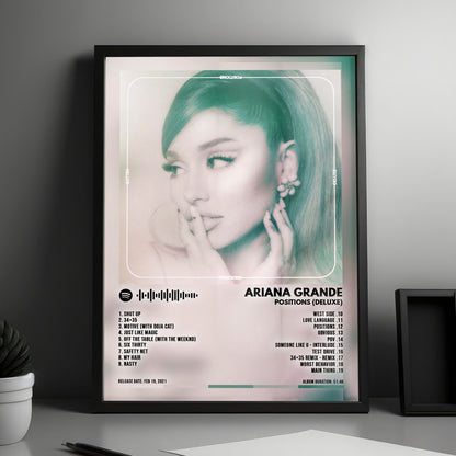 Ariana Grande "Positions (Deluxe)" Album Cover Poster - with Complete Tracklist