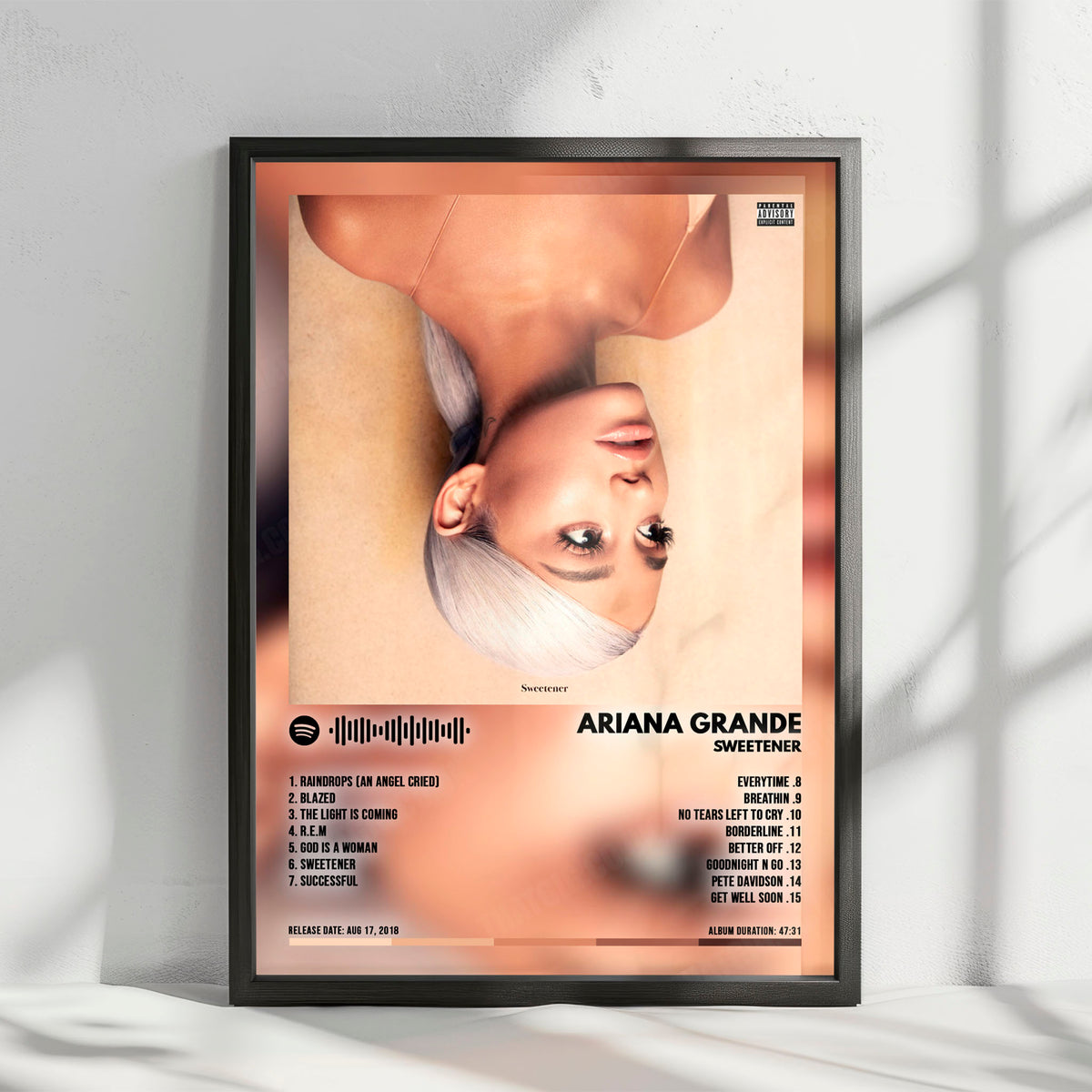 Ariana Grande "Sweetener" Album Cover Poster - with Complete Tracklist