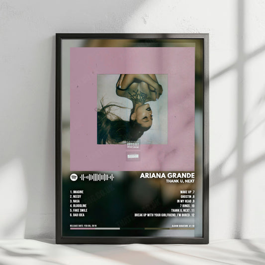 Ariana Grande "Thank U, Next" Album Cover Poster - with Complete Tracklist