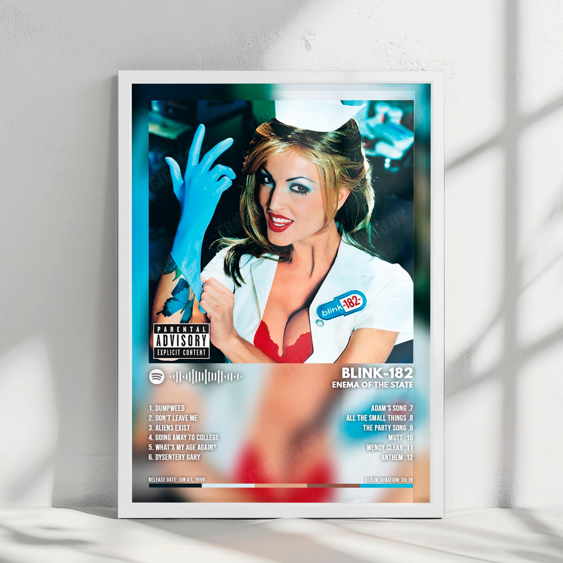 BLINK-182 - Enema Of The State Album Cover Poster - with Complete Tracklist