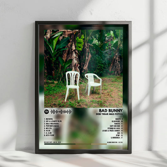 Bad Bunny "Debí Tirar Más Fotos" Album Cover Poster - with Complete Tracklist