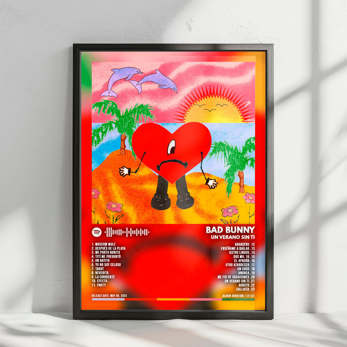 Bad Bunny "Un Verano Sin Ti" Album Cover Poster - with Complete Tracklist
