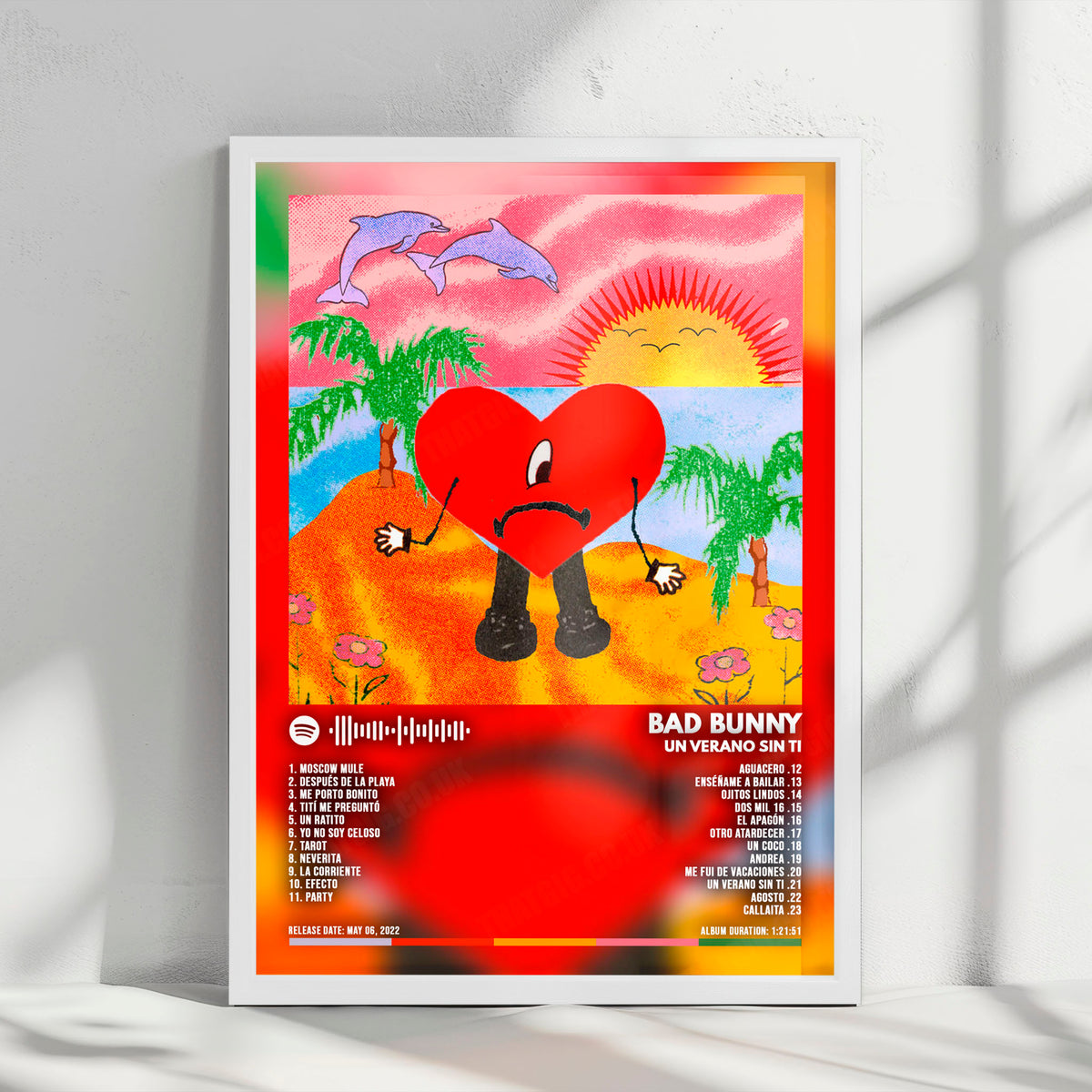 Bad Bunny "Un Verano Sin Ti" Album Cover Poster - with Complete Tracklist
