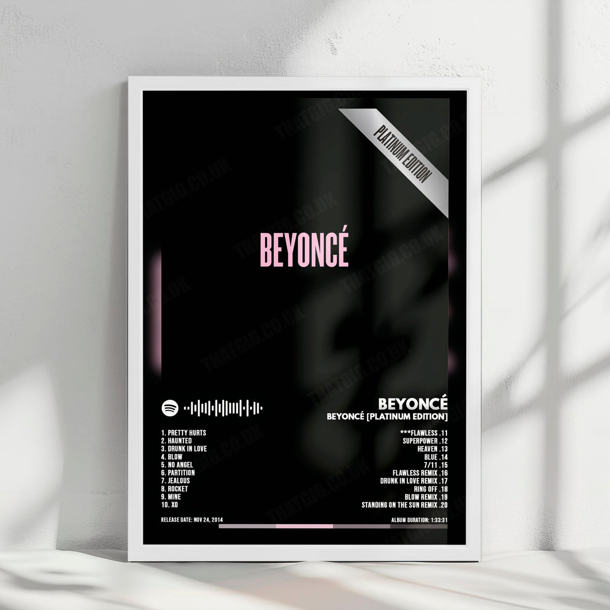 Beyoncé "Beyoncé (Platinum Edition)" Album Cover Poster - with Complete Tracklist