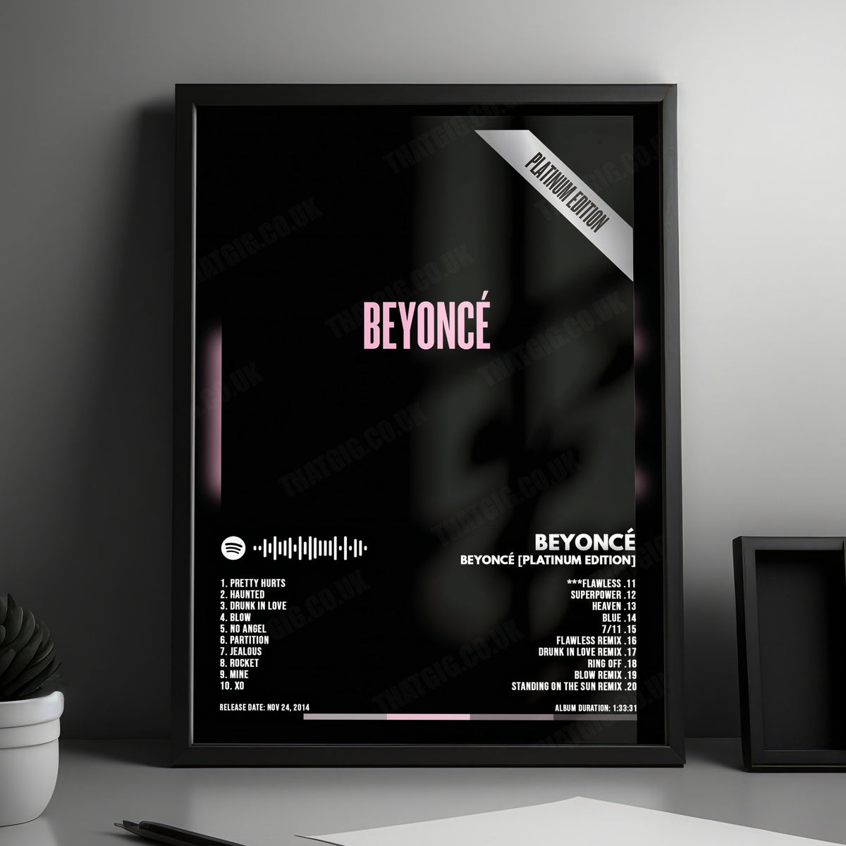 Beyoncé "Beyoncé (Platinum Edition)" Album Cover Poster - with Complete Tracklist