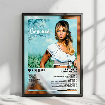 Beyoncé "B'Day (Deluxe)" Album Cover Poster - with Complete Tracklist