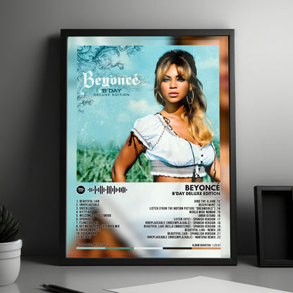 Beyoncé "B'Day (Deluxe)" Album Cover Poster - with Complete Tracklist