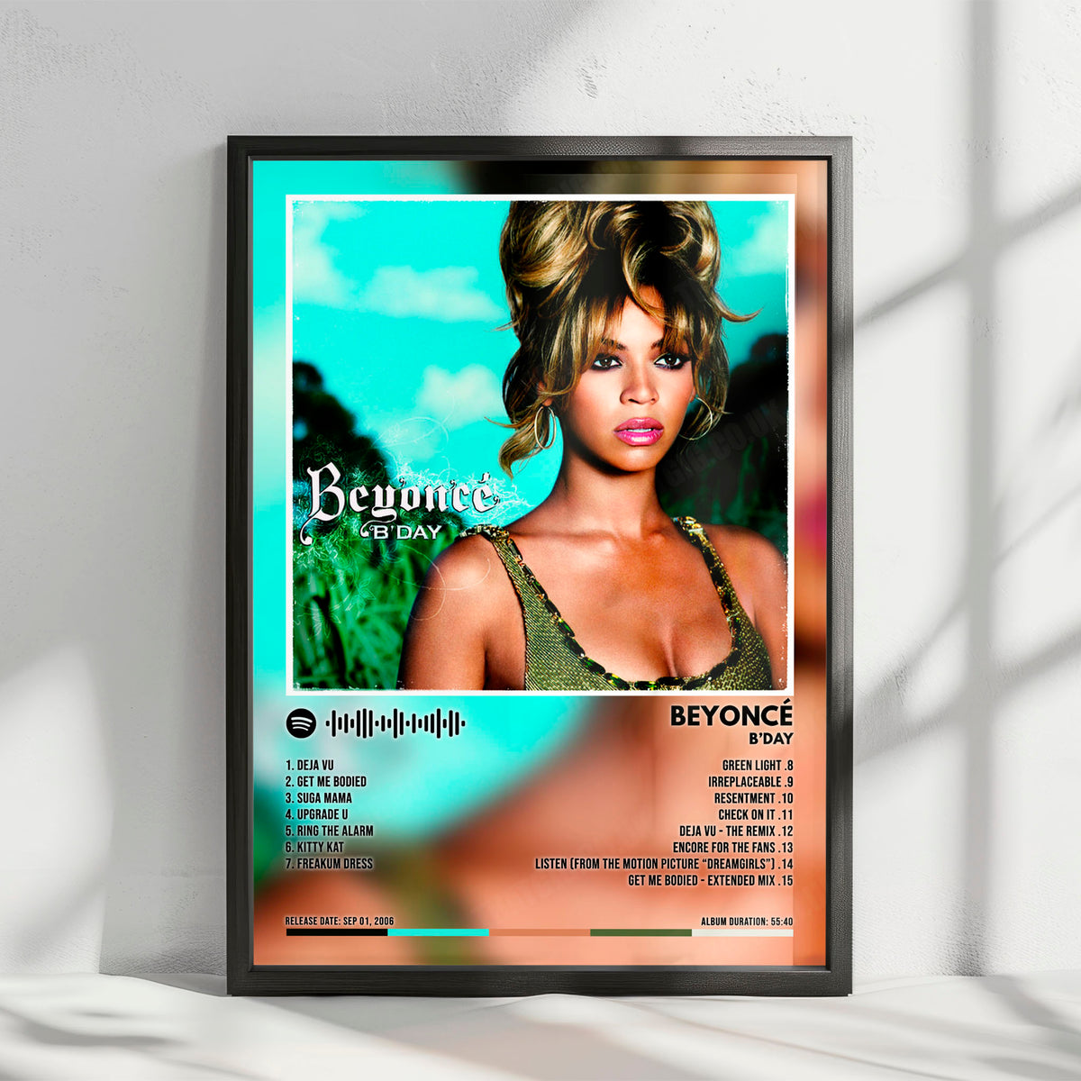 Beyoncé "B'Day" Album Cover Poster - with Complete Tracklist