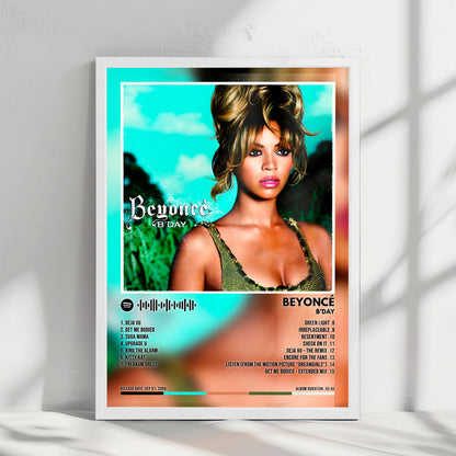 Beyoncé "B'Day" Album Cover Poster - with Complete Tracklist
