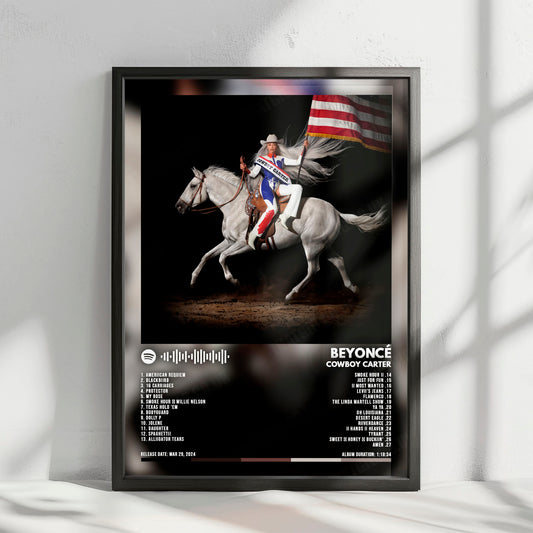 Beyoncé "Cowboy Carter" Album Cover Poster - with Complete Tracklist