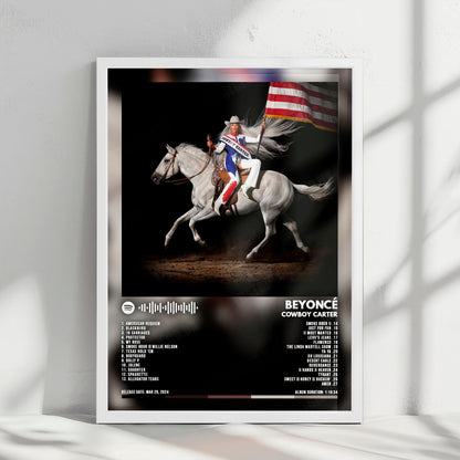 Beyoncé "Cowboy Carter" Album Cover Poster - with Complete Tracklist