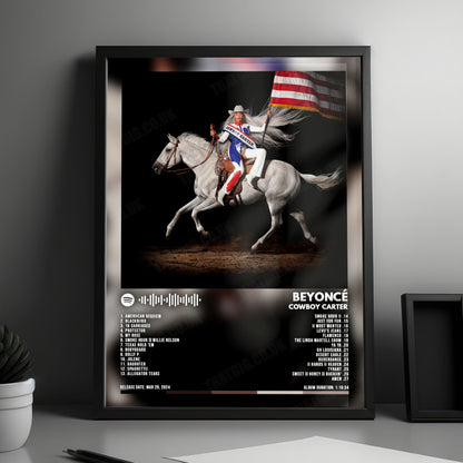 Beyoncé "Cowboy Carter" Album Cover Poster - with Complete Tracklist