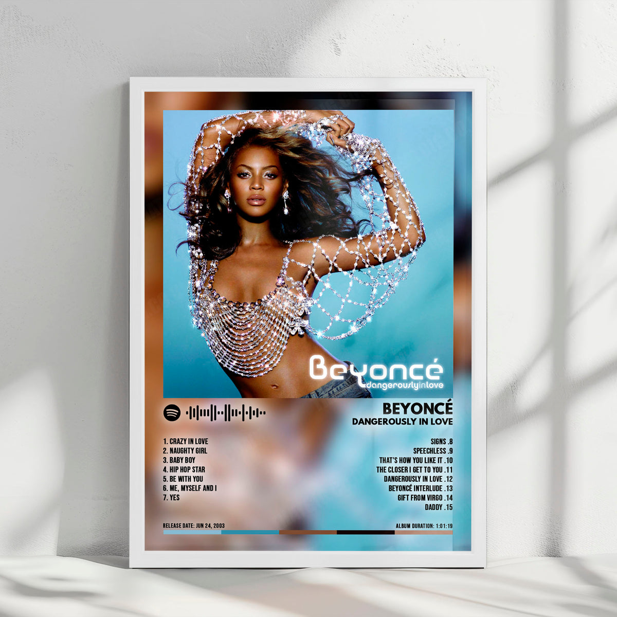 Beyoncé "Dangerously In Love" Album Cover Poster - with Complete Tracklist
