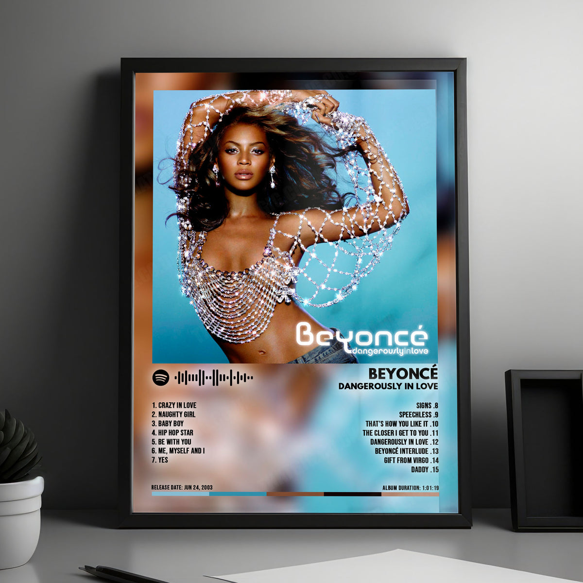 Beyoncé "Dangerously In Love" Album Cover Poster - with Complete Tracklist