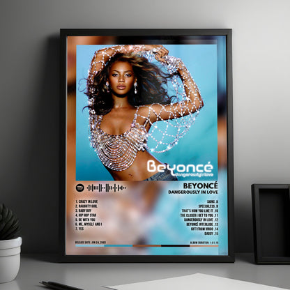 Beyoncé "Dangerously In Love" Album Cover Poster - with Complete Tracklist
