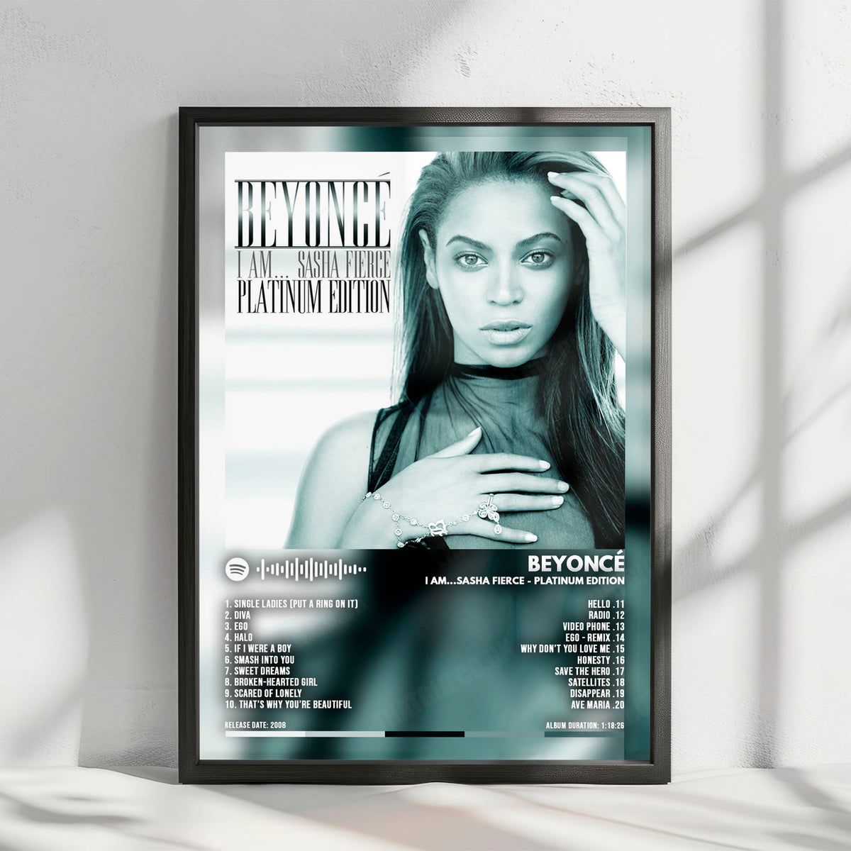 Beyoncé "I Am... Sasha Fierce (Platinum Edition)" Album Cover Poster - with Complete Tracklist